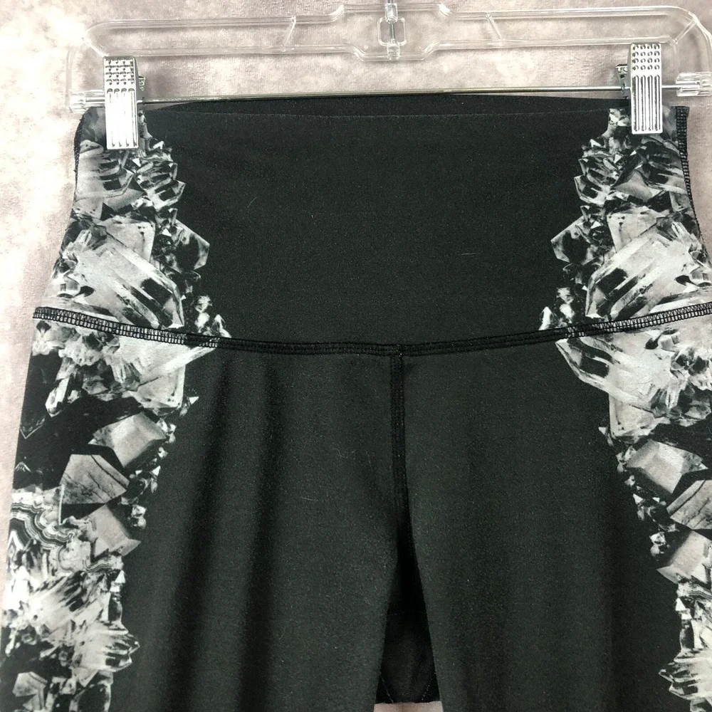 Alo Yoga Leggings Pants Womens XS Gray White Abstract Pattern Full‎ Length